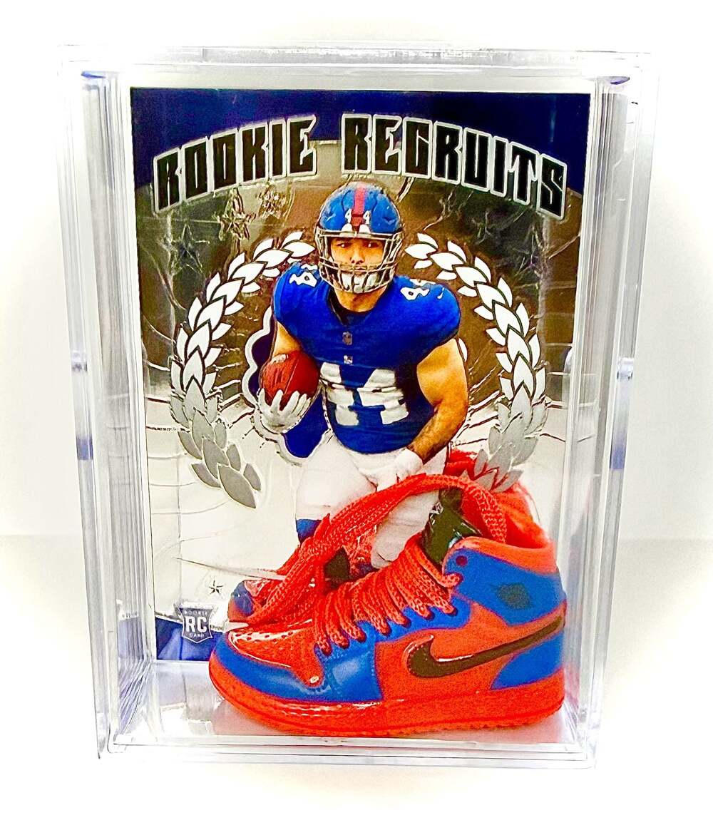 Cam Skattebo 2025 Panini Optic Football Rookie Recruits NY Giants in Shadowbox